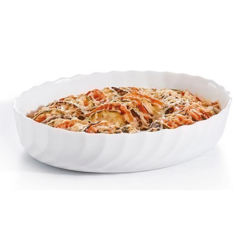 FUENTE HORNO LUMINARC TRIANON OVAL BLANCA 22X16CMS